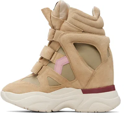 Isabel Marant High Top Sneakers Panel Detailing Contrast Sole In Brown
