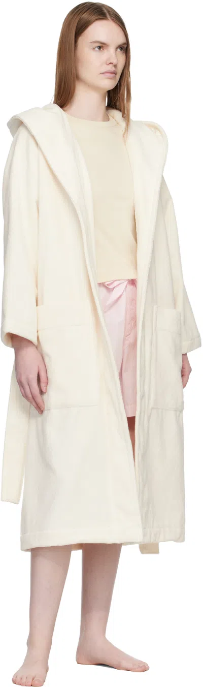 Tekla Off-white Terry Hooded Bathrobe In White