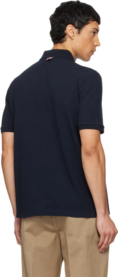 Thom Browne Navy Classic Pique 4-bar Polo In Blue
