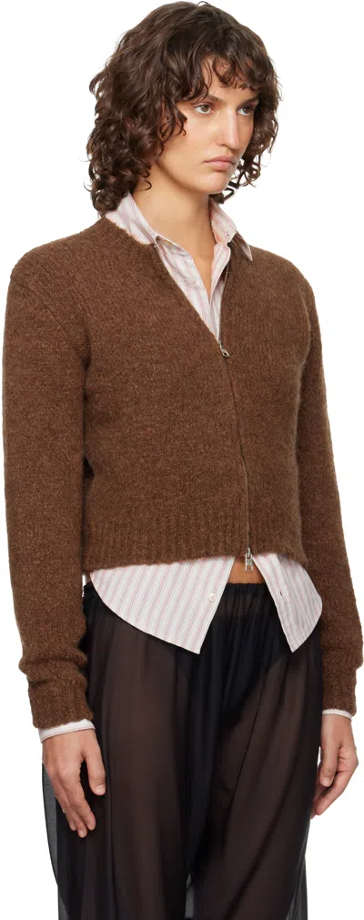 Paloma Wool Brown 'hasta Luego' Zip Sweater In Brown
