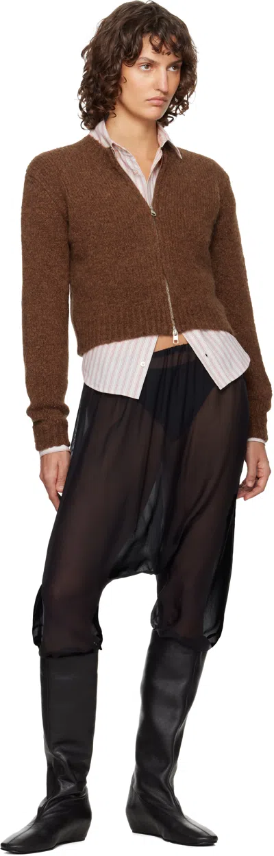 Paloma Wool Brown 'hasta Luego' Zip Sweater In Brown