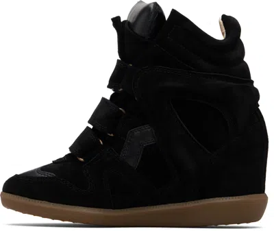 Isabel Marant Bekett Leather-trimmed Suede High-top Wedge Sneakers In Black