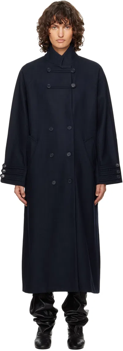 Paloma Wool Navy Debo Coat In Blue