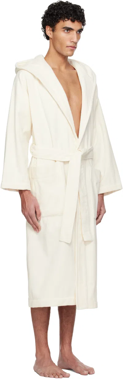Tekla Off White Terry Classic Bathrobe In White