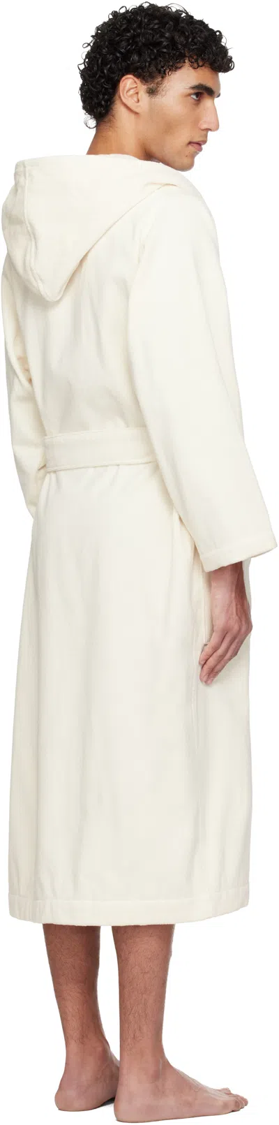 Tekla Off White Terry Classic Bathrobe In White