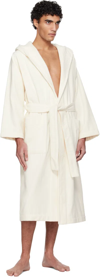 Tekla Off White Terry Classic Bathrobe In White