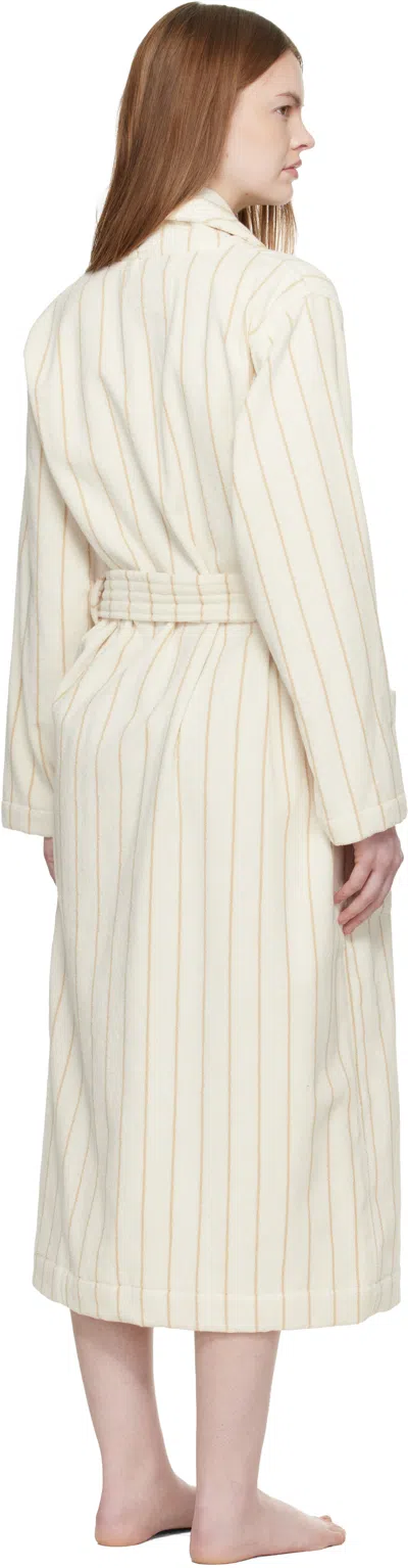 Tekla Off White Terry Classic Bathrobe In Neutral