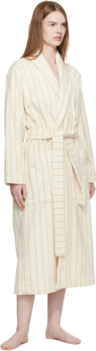 Tekla Off White Terry Classic Bathrobe In Neutral