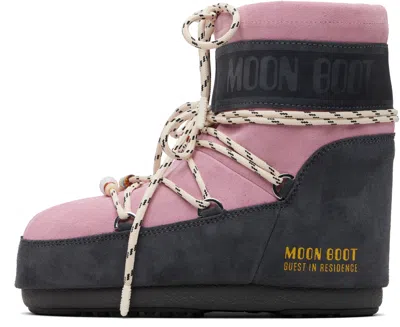 Guest In Residence Pink Moon Boot Edition Icon Low Beaded Suede Boots In Pink