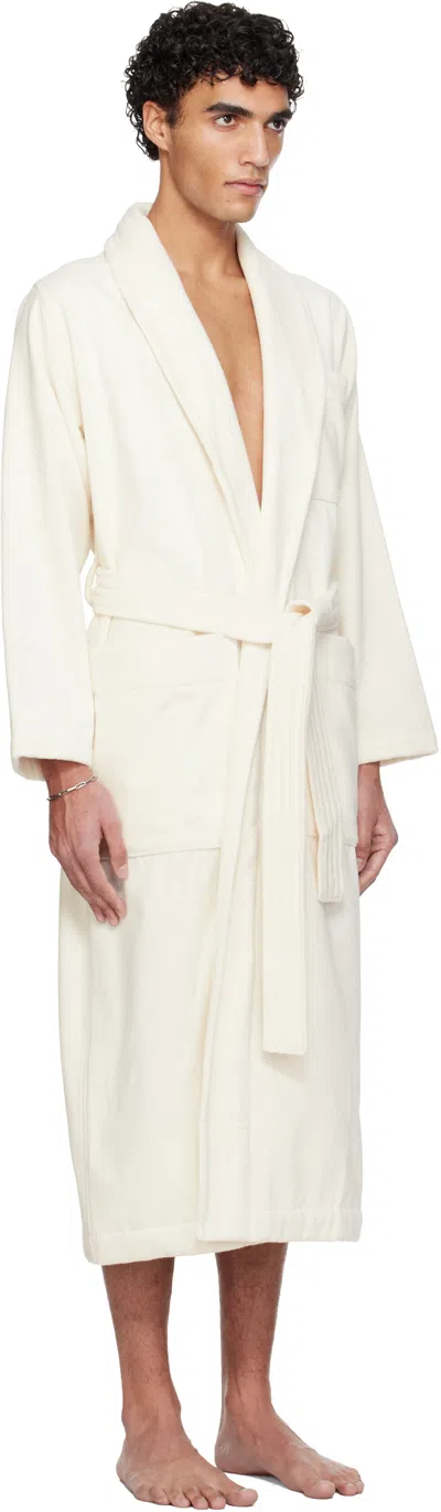 Tekla Off White Terry Classic Bathrobe In White
