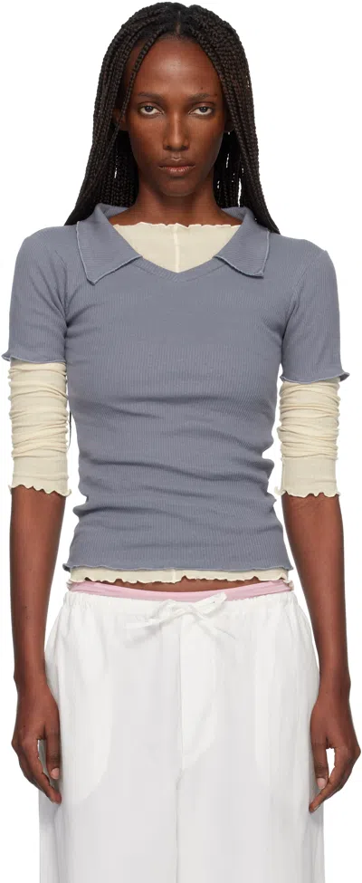 Baserange Blue Iso Polo In Blue