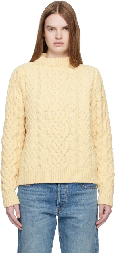 Baserange Off-white Lens Sweater In Yellow