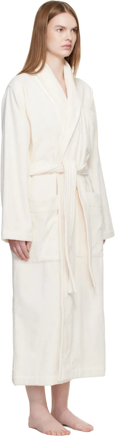 Tekla Off White Terry Classic Bathrobe In White