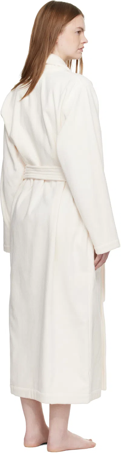 Tekla Off White Terry Classic Bathrobe In White
