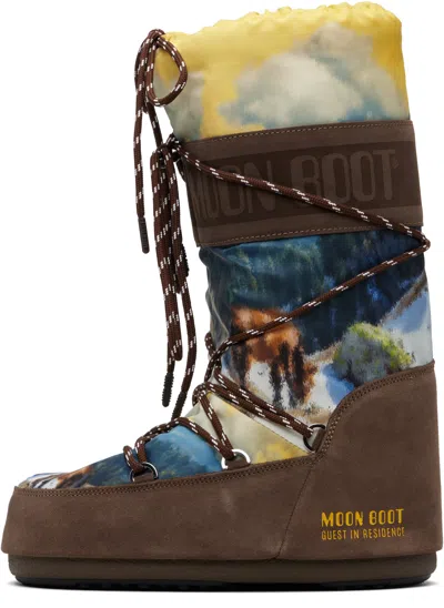 Guest In Residence Brown Moon Boot Edition Icon Postcard Boots In Multi