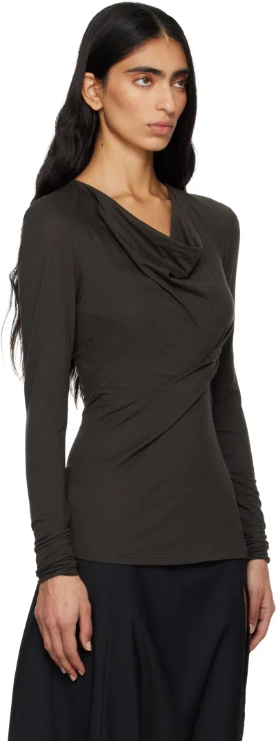 Paloma Wool Junco Cowl Neck Top In Brown