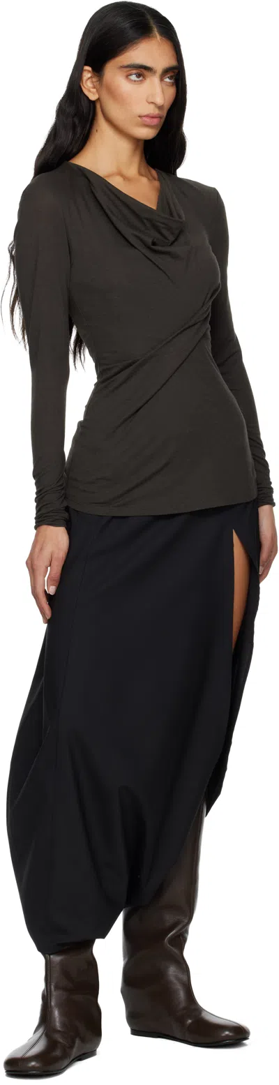 Paloma Wool Junco Cowl Neck Top In Brown