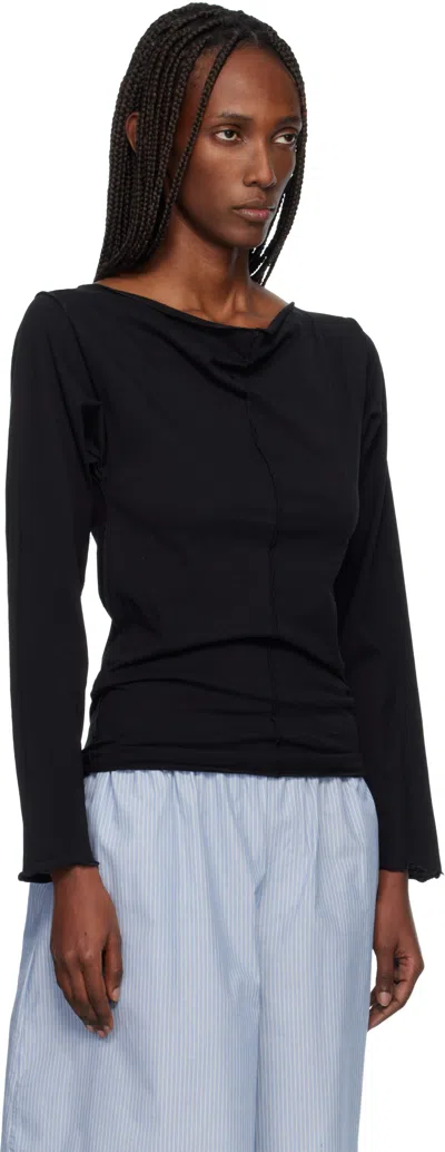 Baserange Black Daffa Long Sleeve Top In Black