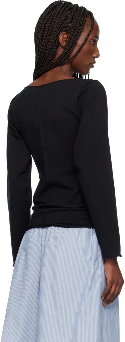 Baserange Black Daffa Long Sleeve Top In Black