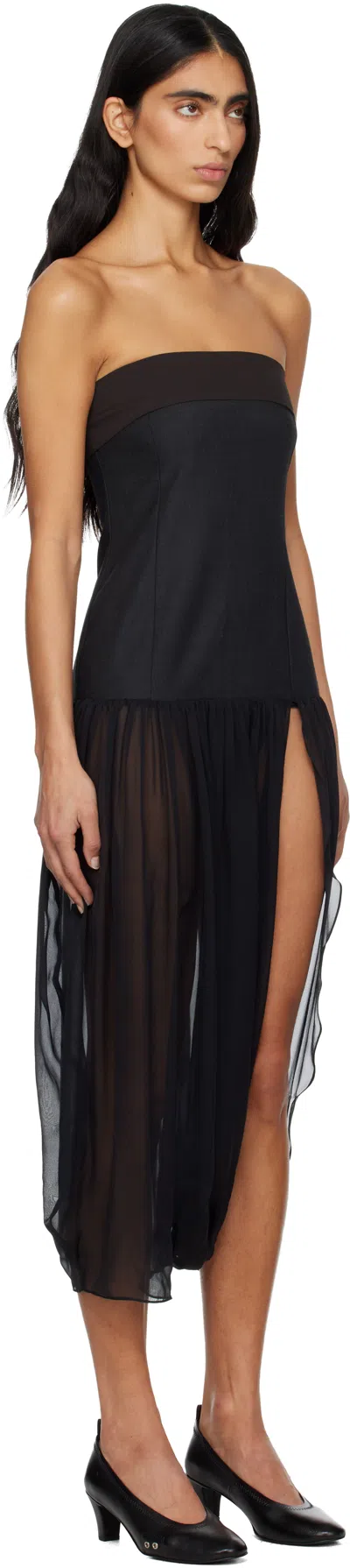 Paloma Wool Black Mila Midi Dress In Black