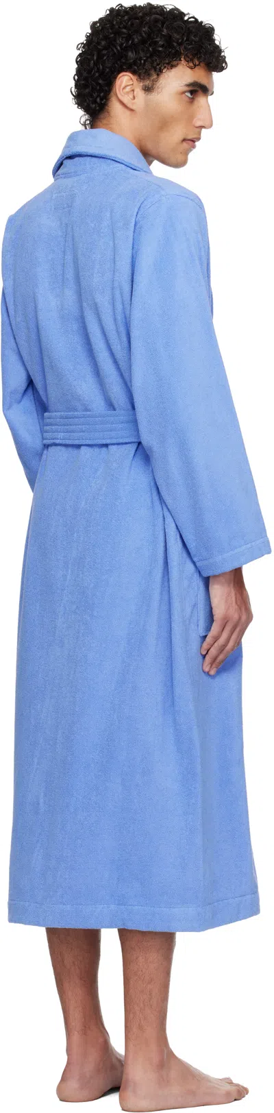 Tekla Blue Classic Bathrobe In Blue