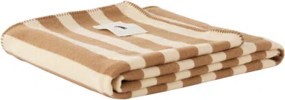 Tekla Beige & Tan Lambswool Blanket In Brown