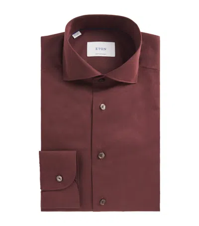 Eton Cotton-silk Long-sleeve Shirt In Brown