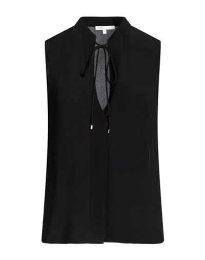 Patrizia Pepe Woman Top Black Size 8 Viscose In Black