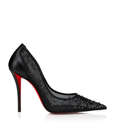Christian Louboutin Miss Z Degrastrass Perla Mesh Nylon Pumps With Rhinestones In Black