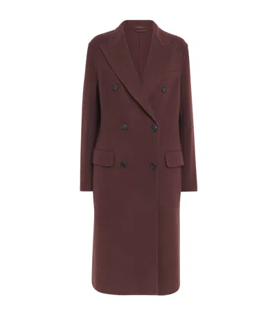 Brioni Cashmere-wool Pea Coat In Brown
