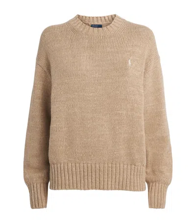 Polo Ralph Lauren Cotton Logo Sweater In Brown