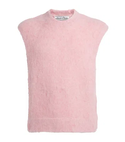 Aboutblank Brushed Knit Sweater Vest In Pink