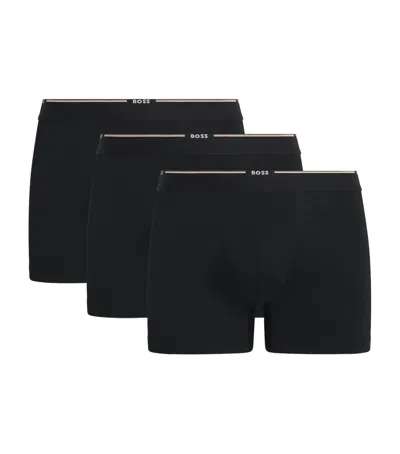 Hugo Boss Sttetch-bamboo Boxer Briefs In Black