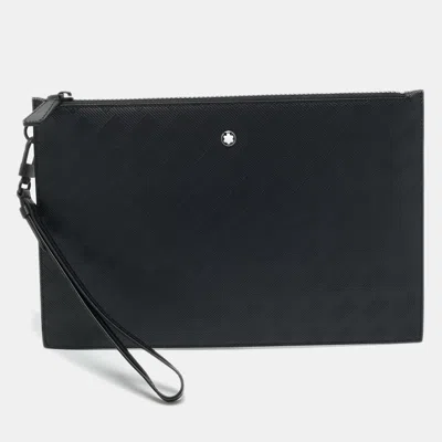Pre-owned Montblanc Extreme 3.0 Black Coated Canvas Wristlet Pouch
