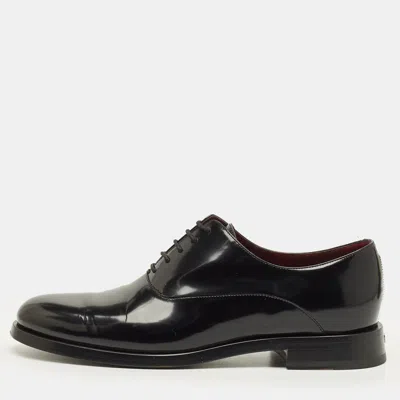 Pre-owned Valentino Garavani Size 44 Black Leather Lace Up Derby