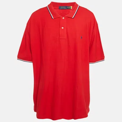 Pre-owned Polo Ralph Lauren Red Cotton Knit Polo T-shirt 5xl