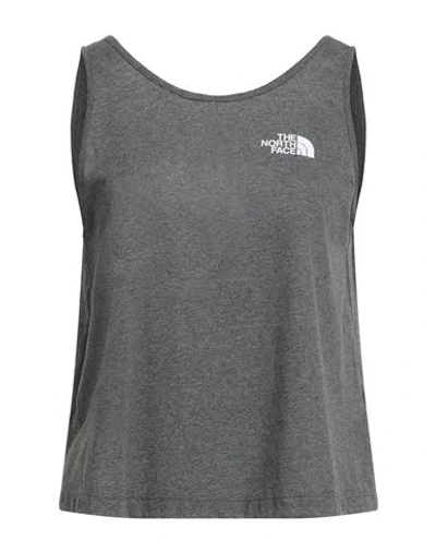 The North Face Woman Tank Top Grey Size M Cotton, Polyester In Gray