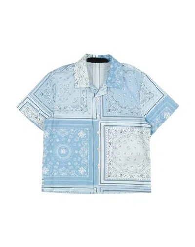 Amiri Toddler Boy Shirt Sky Blue Size 4 Cotton In Blue