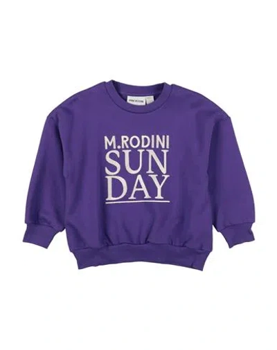 Mini Rodini Toddler Girl Sweatshirt Purple Size 7 Cotton In Purple