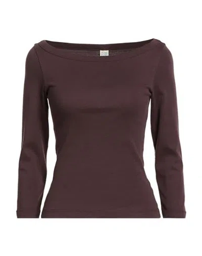 Flore Flore Woman T-shirt Chocolate Brown Size Xs Organic Cotton In Brown