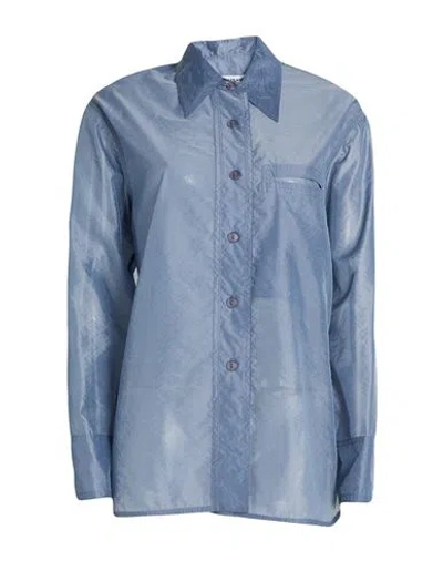 Low Classic Woman Shirt Slate Blue Size M Polyester, Nylon In Blue