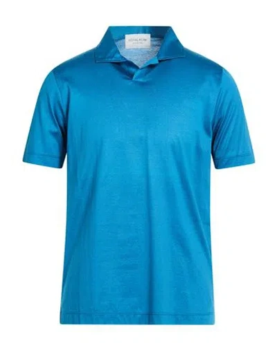 Royal Row Man Polo Shirt Azure Size L Cotton In Blue