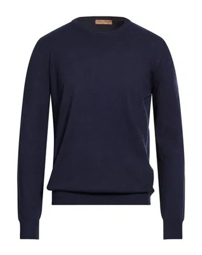 Henry Clifford Man Sweater Navy Size 46 Wool, Cotton, Viscose, Polyamide, Cashmere In Blue