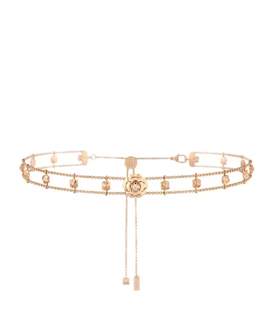 Pre-owned Chanel Rose Gold And Diamond Extrait De Camélia Supple Choker
