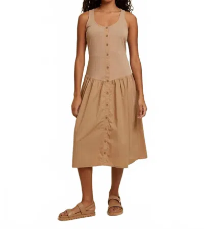 Nation Ltd Carrie Romantic Midi Sundress In Cafe Au Lait In Brown