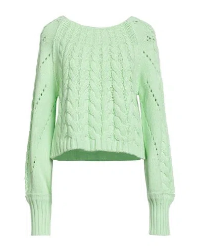 Free People Woman Sweater Light Green Size L Cotton, Acrylic In Green