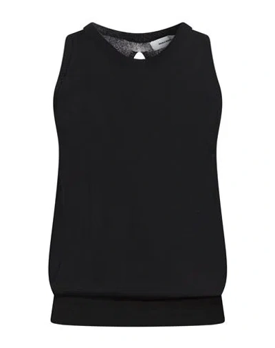 Paolo Ragazzini Woman Top Black Size 4 Viscose, Polyamide In Black