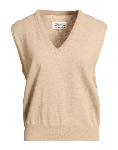 Maison Margiela Woman Sweater Beige Size L Virgin Wool In Nude