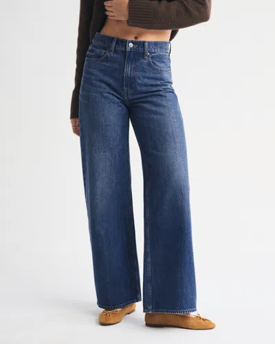 Abercrombie & Fitch High Rise Wide Leg Jean In Black