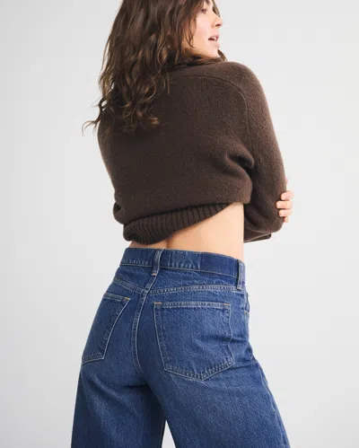 Abercrombie & Fitch High Rise Wide Leg Jean In Black